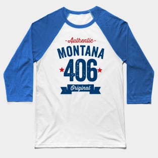 Authentic Montana 406 Area Code Baseball T-Shirt